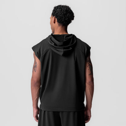 0983. Reversible 2-in-1 Cutoff Hoodie - Black | ASRV