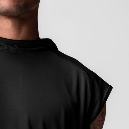 0983. Reversible 2-in-1 Cutoff Hoodie - Black | ASRV