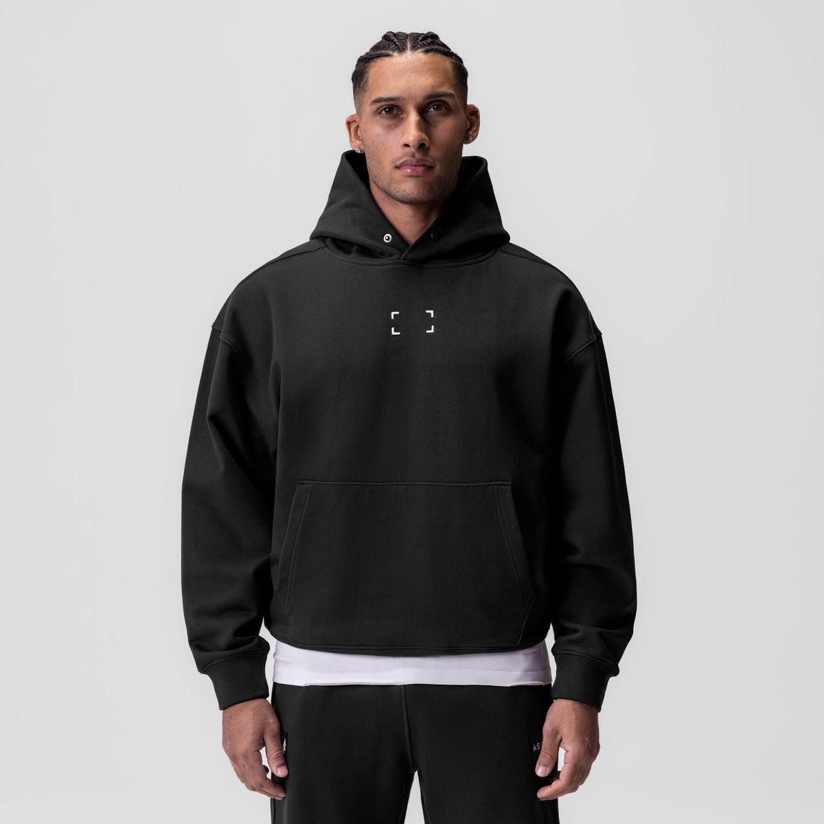 0648. Tech-Terry™ Hoodie - Black "Space Bracket" | ASRV
