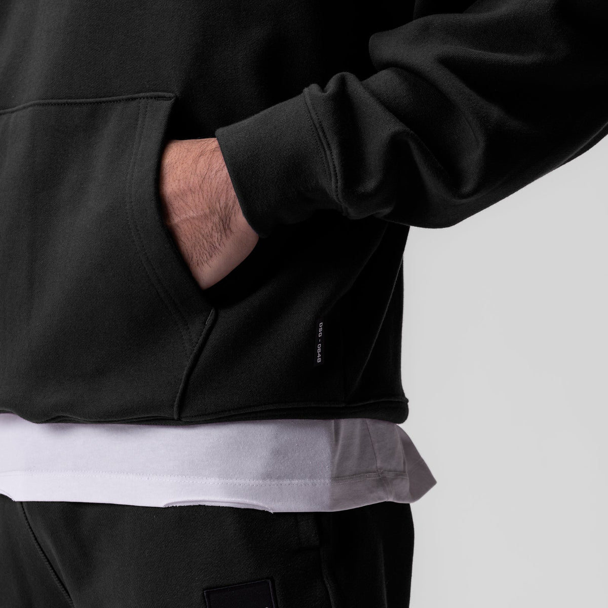 0648. Tech-Terry™ Hoodie - Black "Space Bracket" | ASRV