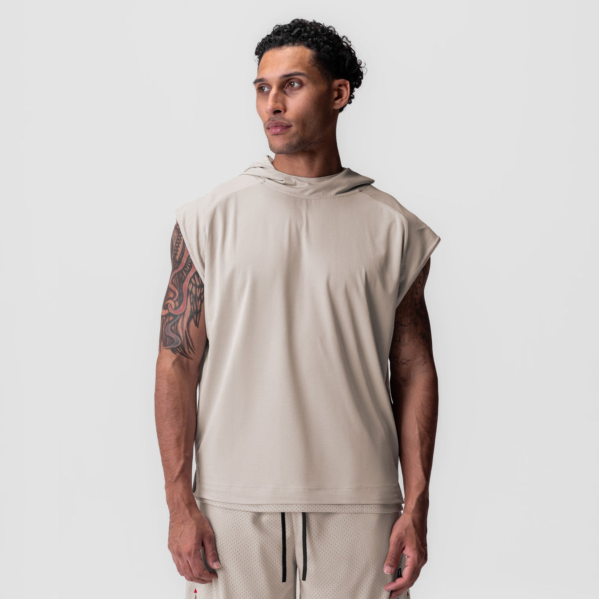 0983. Reversible 2-in-1 Cutoff Hoodie - Chai | ASRV