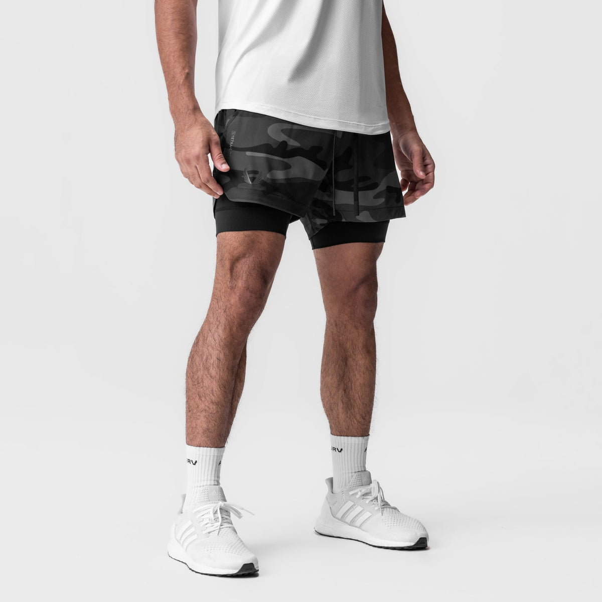 0865. Tetra-Lite® 5" Liner Short - Black Camo "Wings"/Black | ASRV