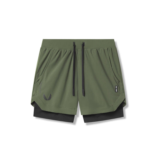 0865. Tetra-Lite® 5" Liner Short - Olive "Wings"/Black | ASRV
