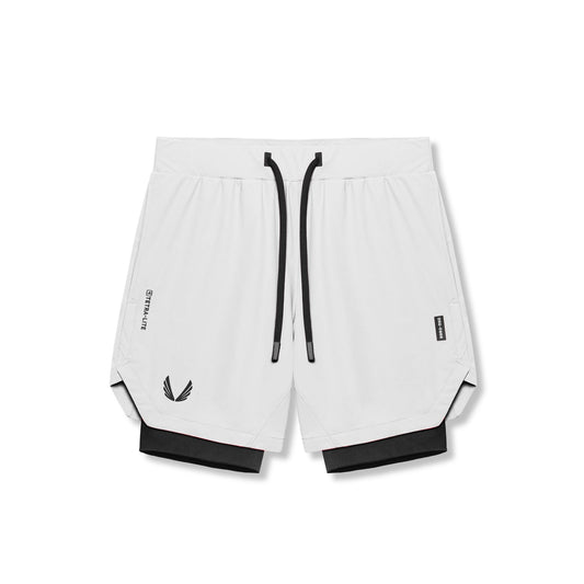 0866. Tetra-Lite® 7" Liner Short - White "Wings"/Black | ASRV