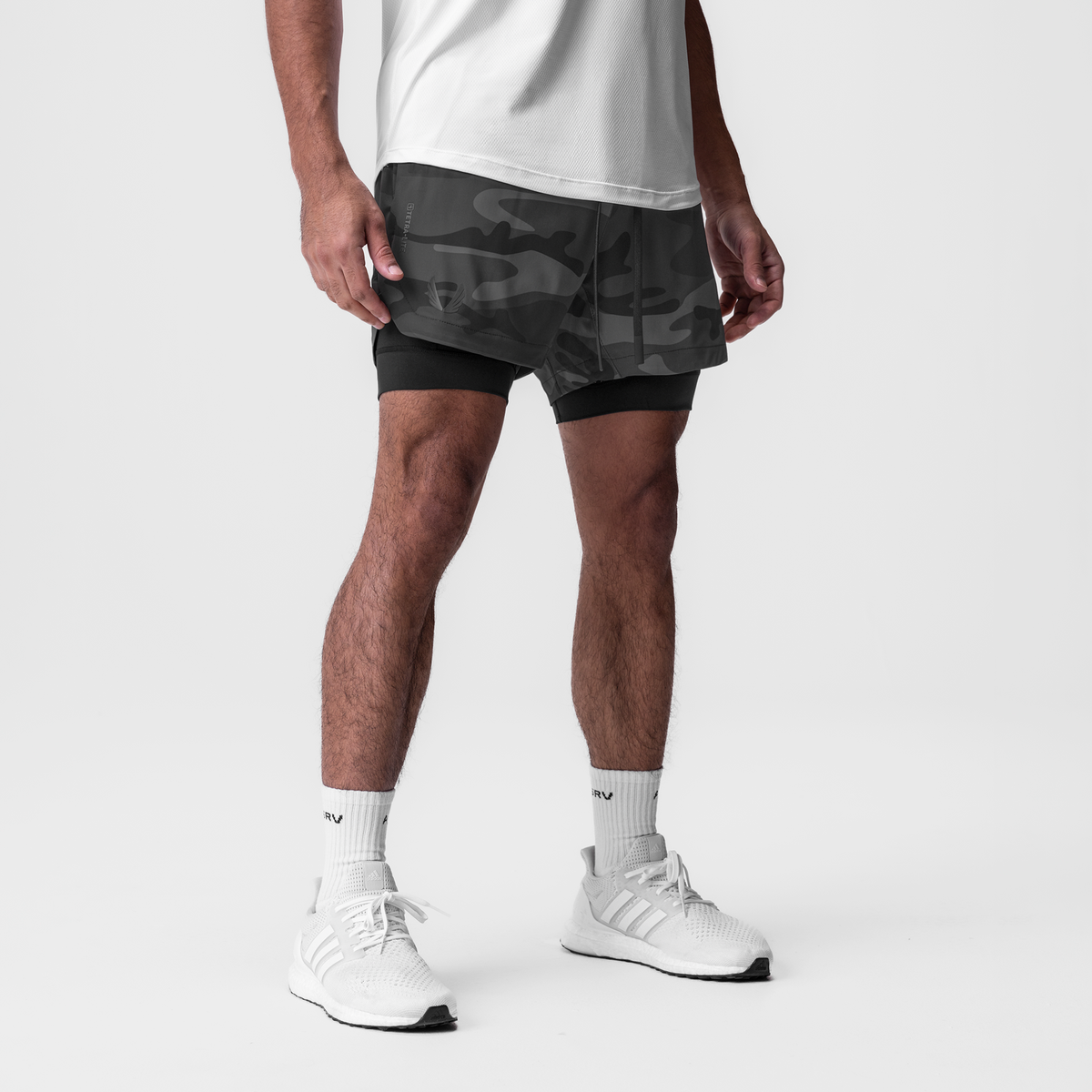 0866. Tetra-Lite® 7" Liner Short - Black Camo "Wings"/Black | ASRV