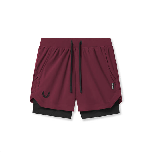 0865. Tetra-Lite® 5" Liner Short - Crimson "Wings"/Black | ASRV