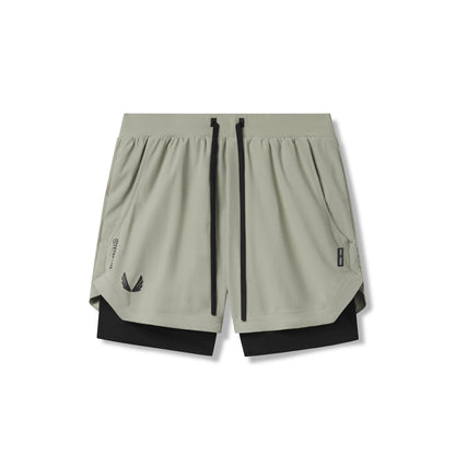 0865. Tetra-Lite® 5" Liner Short - Sage "Wings"/Black | ASRV