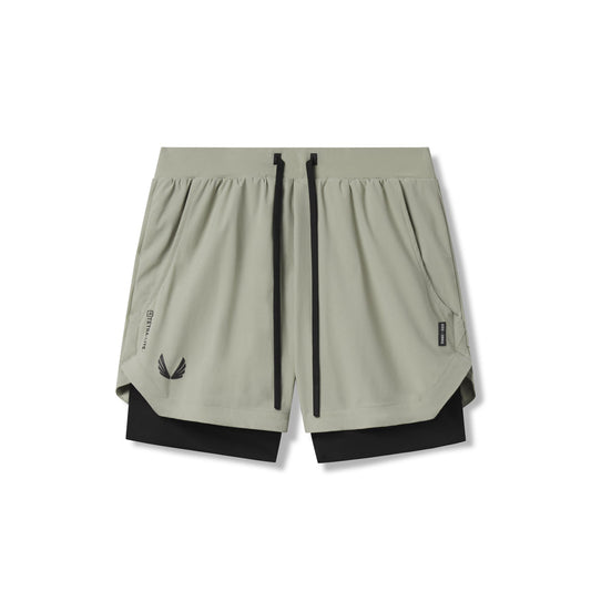 0865. Tetra-Lite® 5" Liner Short - Sage "Wings"/Black | ASRV