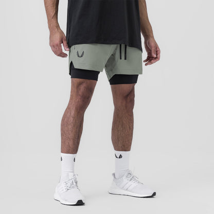 0865. Tetra-Lite® 5" Liner Short - Sage "Wings"/Black | ASRV