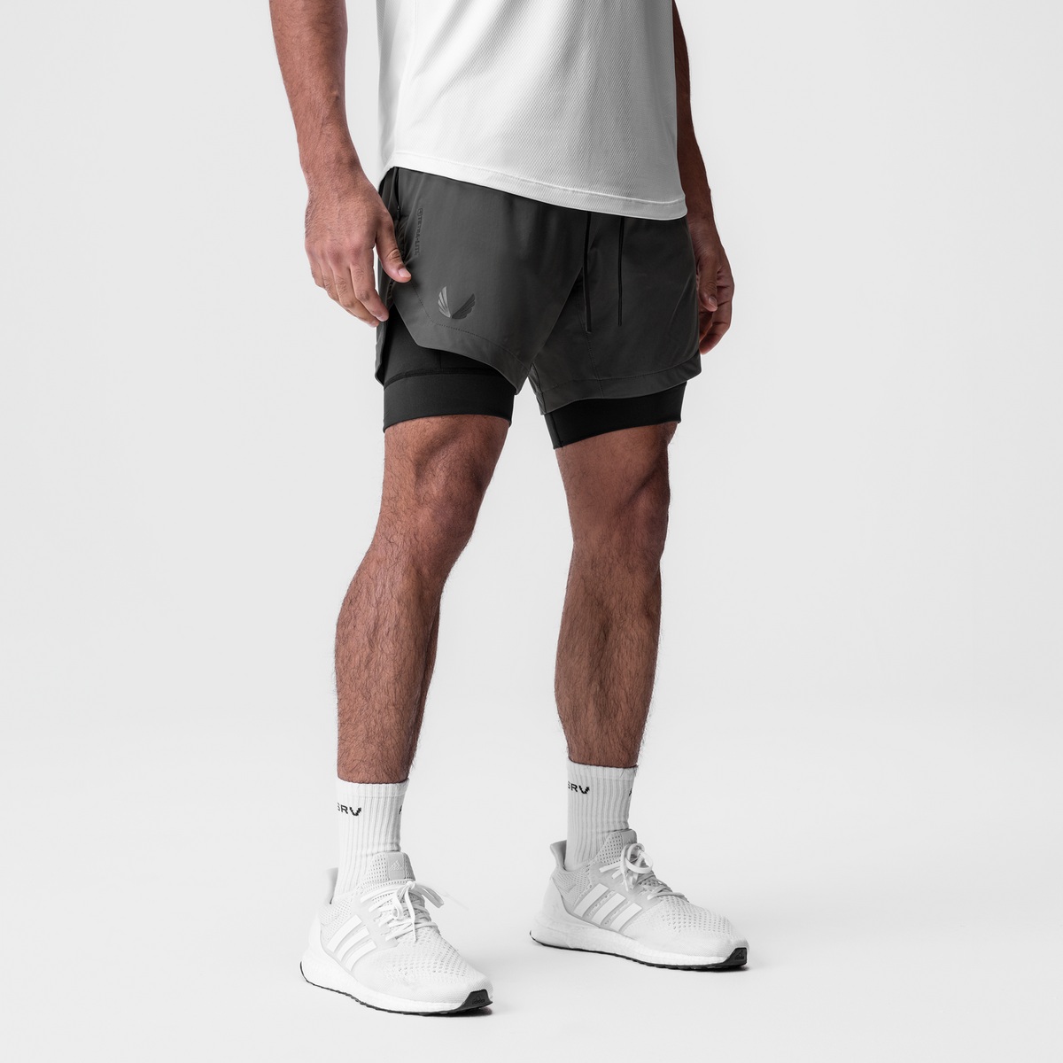 0866. Tetra-Lite® 7" Liner Short - Space Grey "Wings"/Black | ASRV