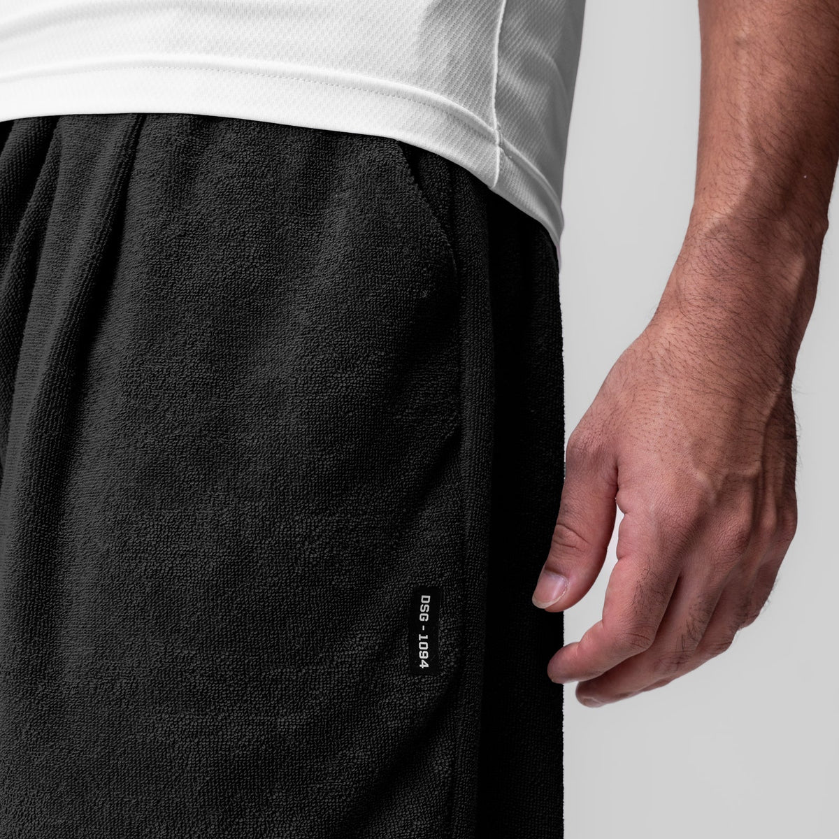 1094. Towel Terry Relaxed Short - Black | ASRV