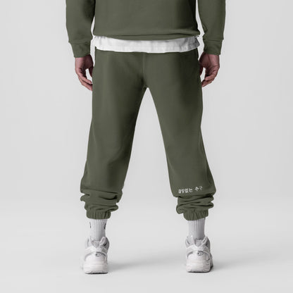 0655. Tech-Terry™ Oversized Sweats - Olive "Emblem" | ASRV