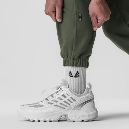 0655. Tech-Terry™ Oversized Sweats - Olive "Emblem" | ASRV