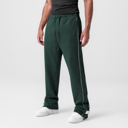 0998. Herringbone Terry Snap Button Sweats - Forest Green | ASRV