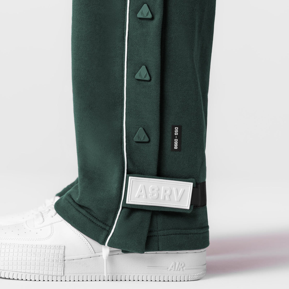 0998. Herringbone Terry Snap Button Sweats - Forest Green | ASRV