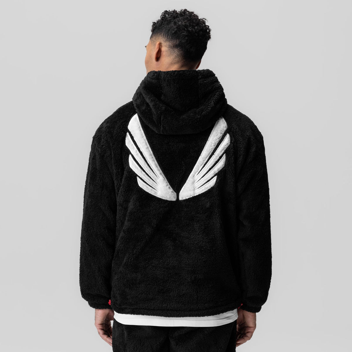 0553. Sherpa Recovery Hoodie - Black/White "Wings" | ASRV