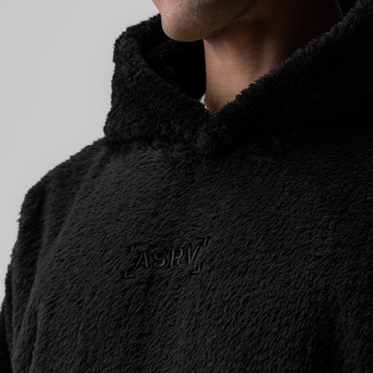 0553. Sherpa Recovery Hoodie - Black/White "Wings" | ASRV