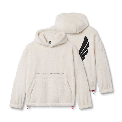 0553. Sherpa Recovery Hoodie - Ivory Cream/Black "Wings" | ASRV