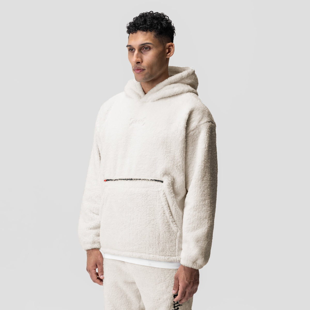 0553. Sherpa Recovery Hoodie - Ivory Cream/Black "Wings" | ASRV
