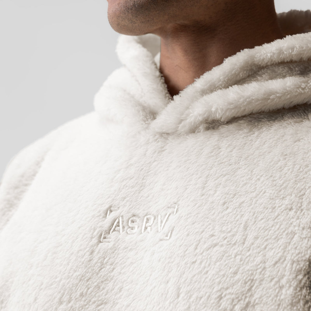 0553. Sherpa Recovery Hoodie - Ivory Cream/Black "Wings" | ASRV