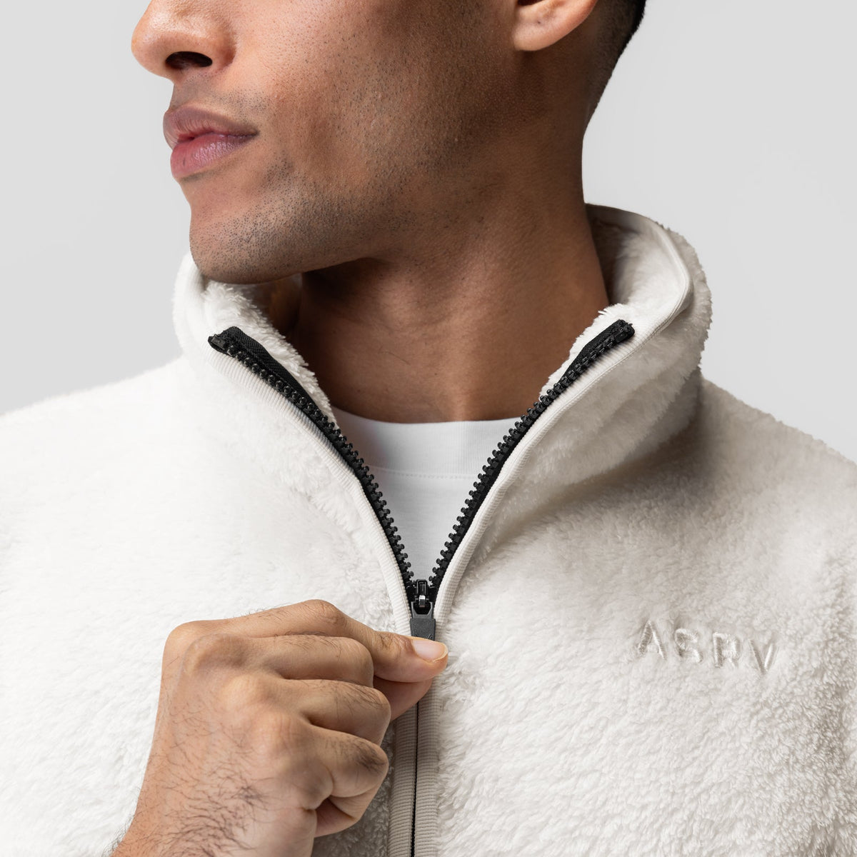 1006. Sherpa Recovery 1/2 Zip - Ivory Cream/Black | ASRV