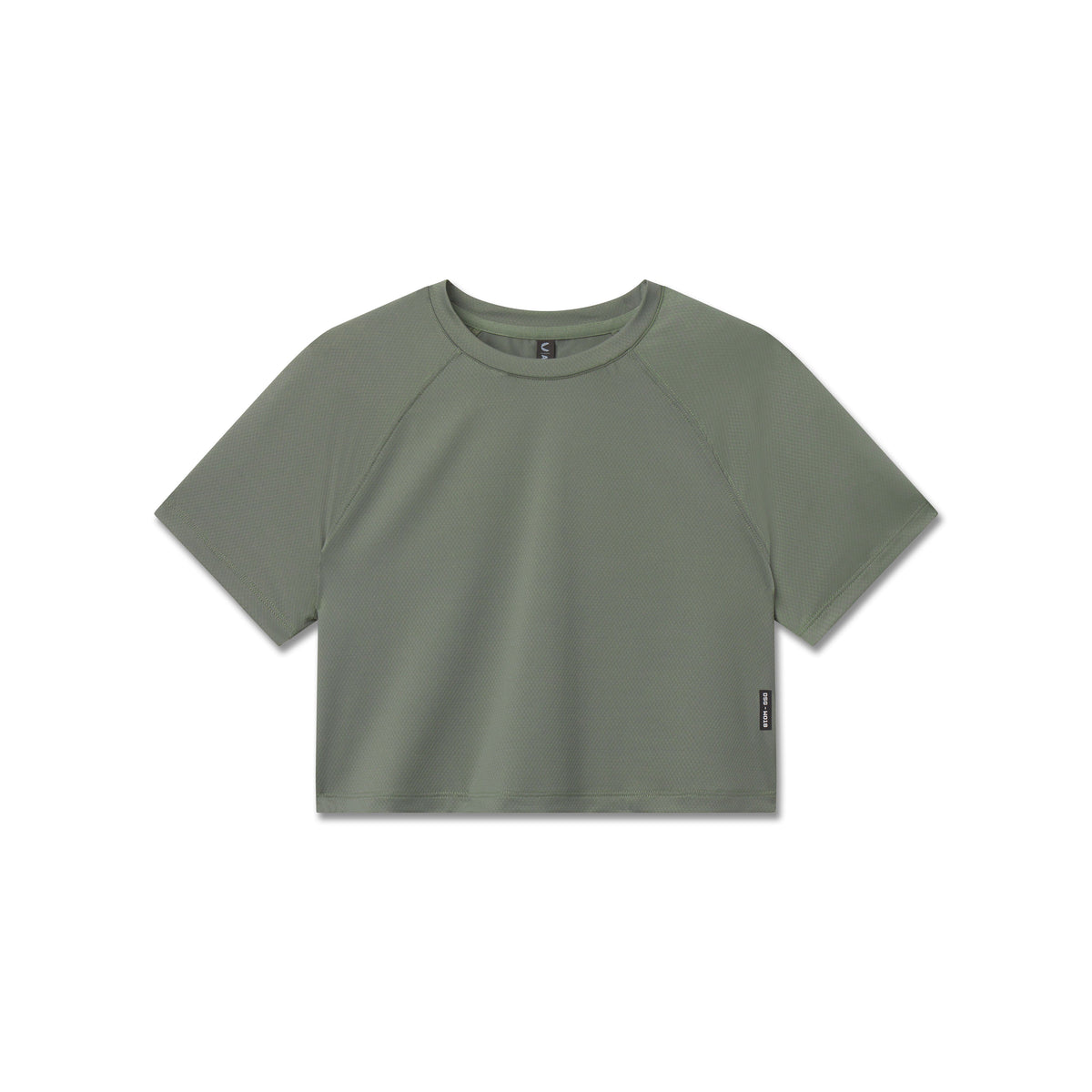 W018. AeroSilver® Cropped Tee - Sage | ASRV