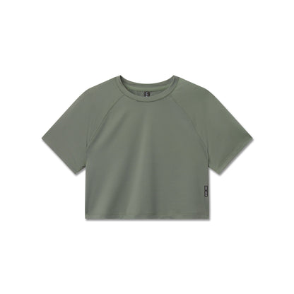 W018. AeroSilver® Cropped Tee - Sage | ASRV