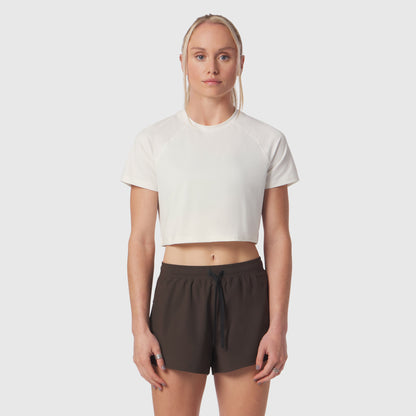 W018. AeroSilver® Cropped Tee - Ivory Cream | ASRV