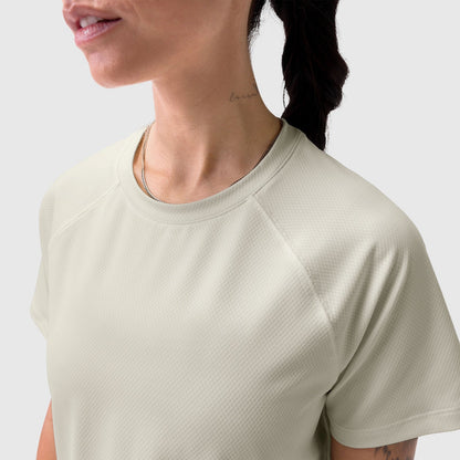 W018. AeroSilver® Cropped Tee - Ivory Cream | ASRV