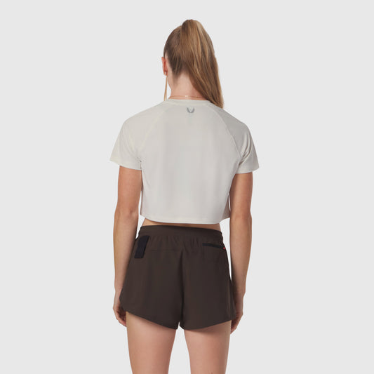 W018. AeroSilver® Cropped Tee - Ivory Cream | ASRV