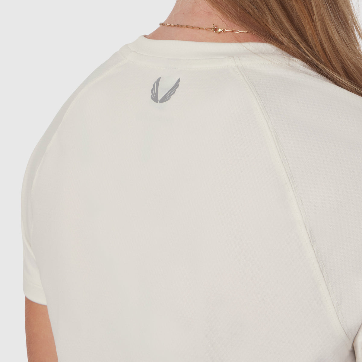 W018. AeroSilver® Cropped Tee - Ivory Cream | ASRV
