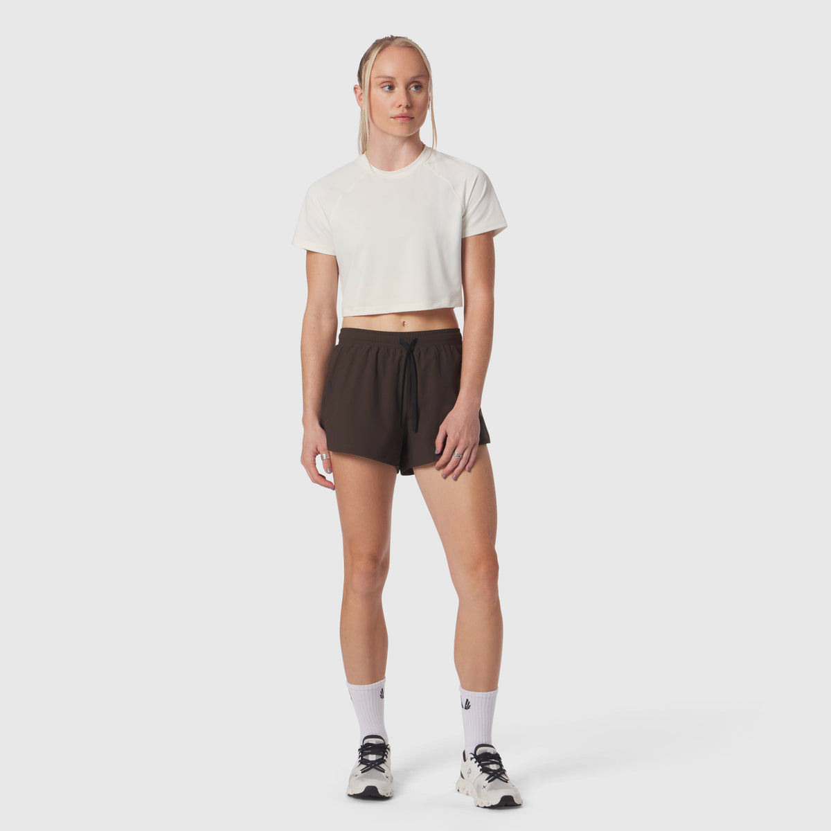 W018. AeroSilver® Cropped Tee - Ivory Cream | ASRV