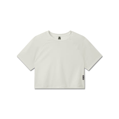 W018. AeroSilver® Cropped Tee - Ivory Cream | ASRV