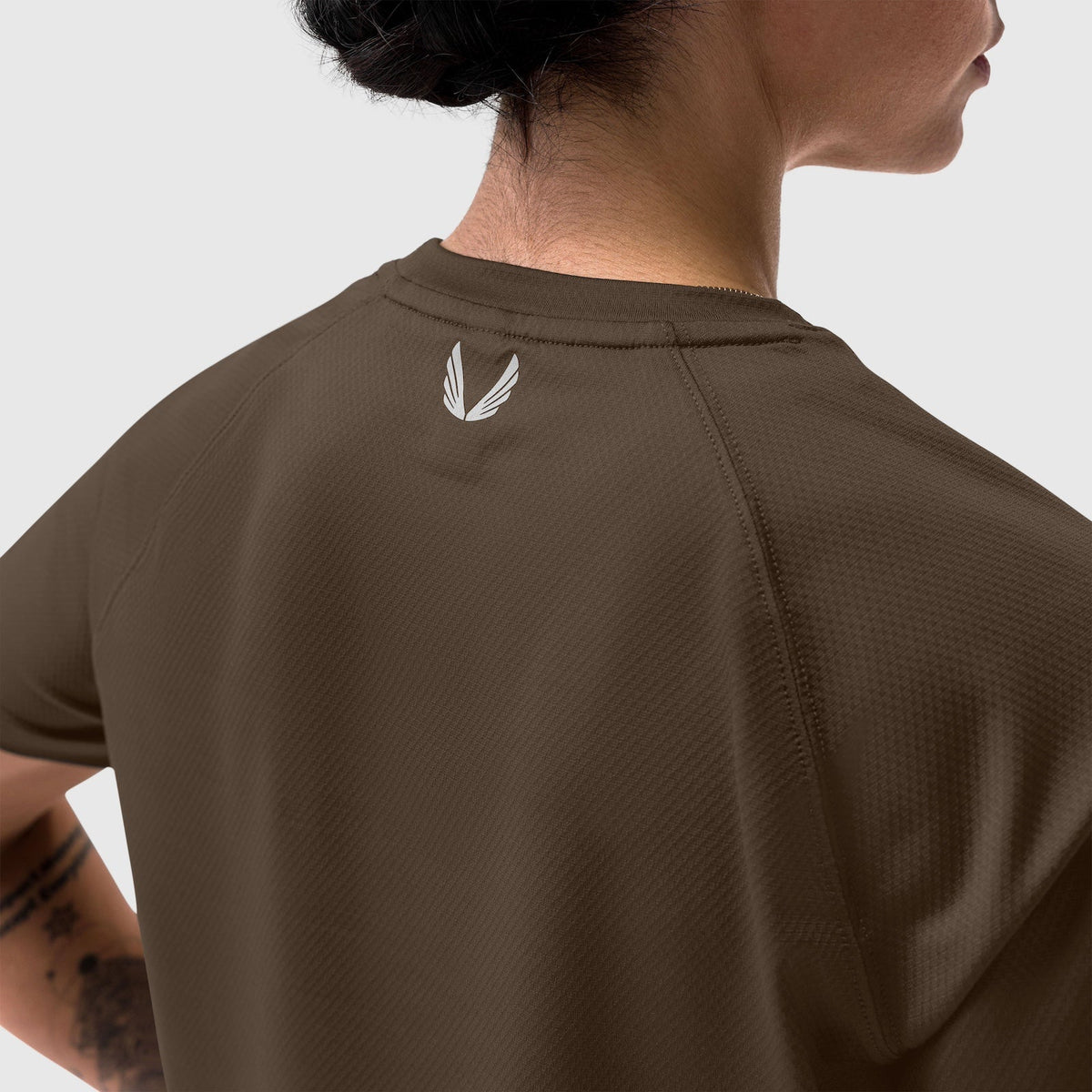 W018. AeroSilver® Cropped Tee - Dark Earth | ASRV