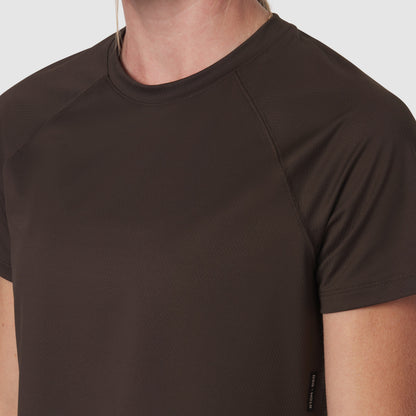 W018. AeroSilver® Cropped Tee - Dark Earth | ASRV