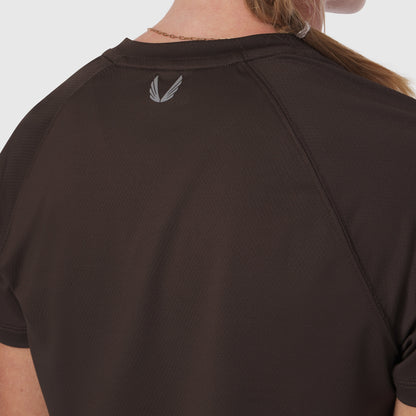 W018. AeroSilver® Cropped Tee - Dark Earth | ASRV