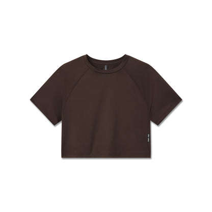W018. AeroSilver® Cropped Tee - Dark Earth | ASRV