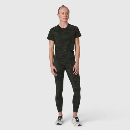 W018. AeroSilver® Cropped Tee - Dark Camo | ASRV