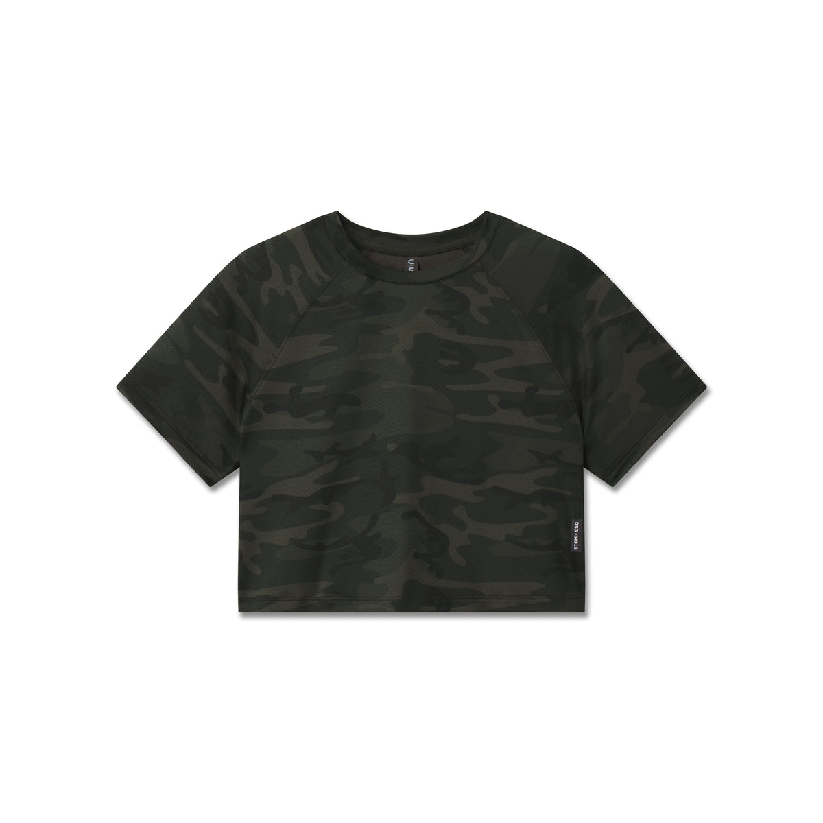 W018. AeroSilver® Cropped Tee - Dark Camo | ASRV