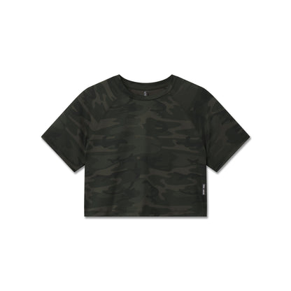 W018. AeroSilver® Cropped Tee - Dark Camo | ASRV