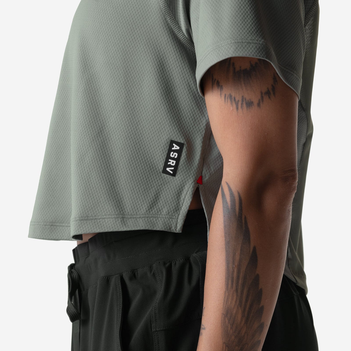 ASRV x Equinox AeroSilver® Cropped Training Tee - Sage | ASRV