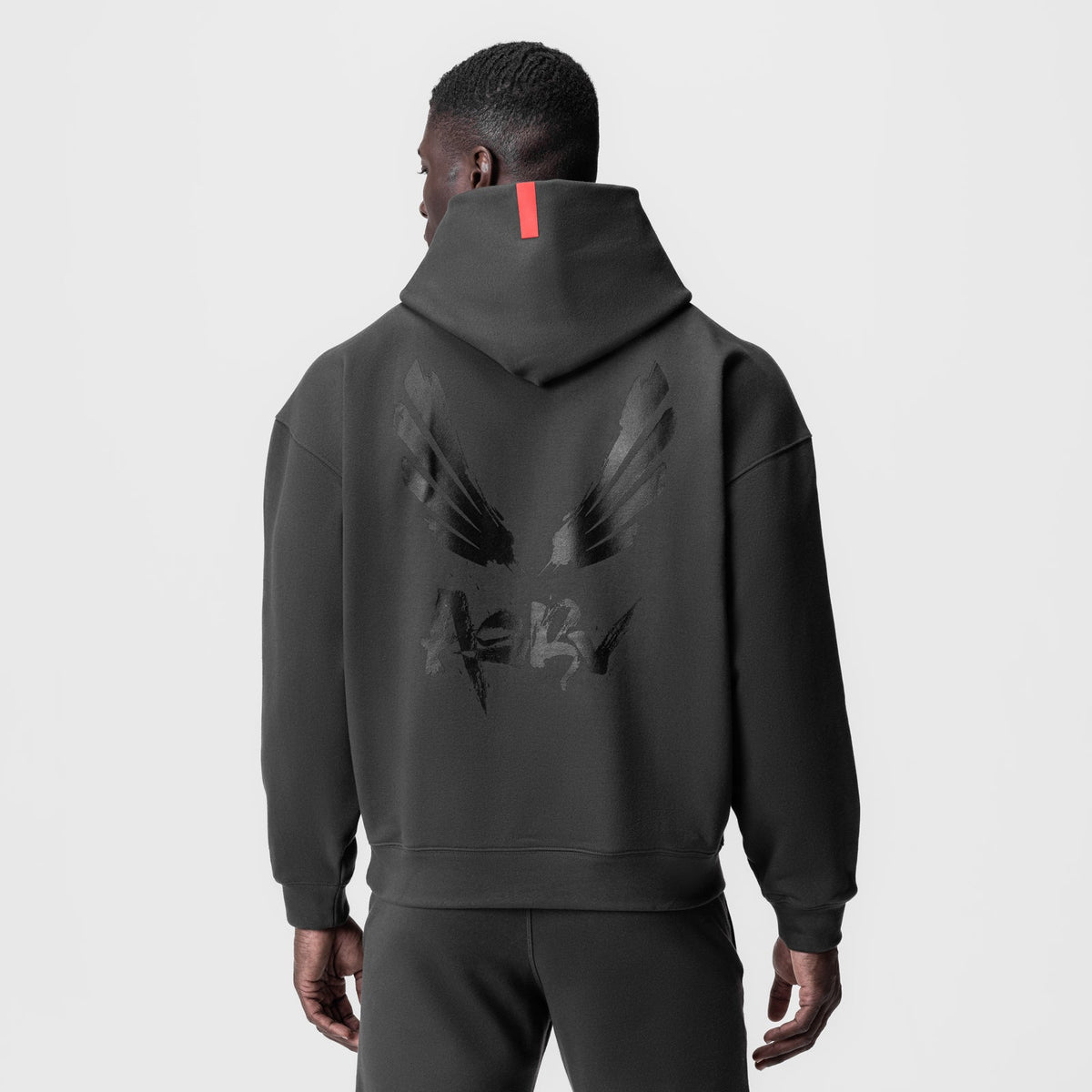 0874. Tech-Terry™ Zip Pocket Hoodie - Space Grey/Black "Brush Wings/AS | ASRV
