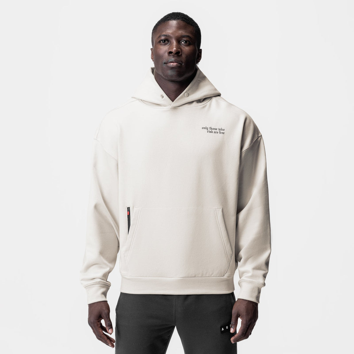0874. Tech-Terry™ Zip Pocket Hoodie - Stone "Brush Wings/ASRV" | ASRV