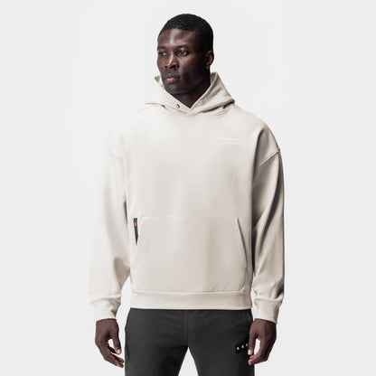 0874. Tech-Terry™ Zip Pocket Hoodie - Stone/White "Brush Wings/ASRV" | ASRV
