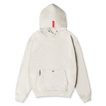 0874. Tech-Terry™ Zip Pocket Hoodie - Stone/Black "OTWR" | ASRV