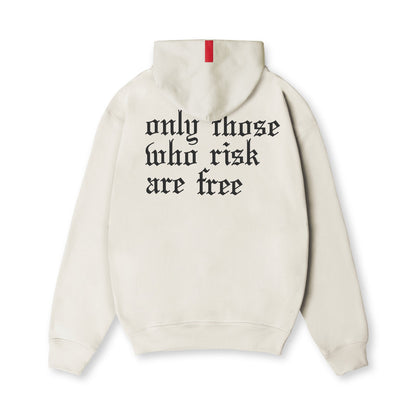 0874. Tech-Terry™ Zip Pocket Hoodie - Stone/Black "OTWR" | ASRV