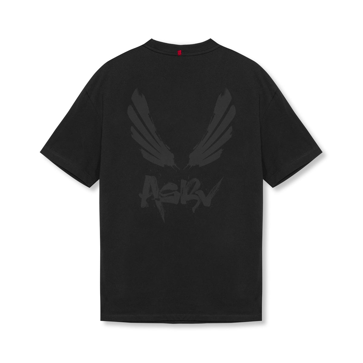 0797. Tech Essential™ Relaxed Tee - Black/Black "Brush Wings/ASRV" | ASRV