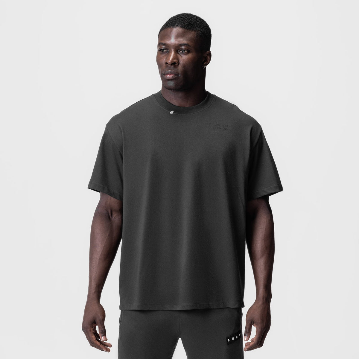 0797. Tech Essential™ Relaxed Tee - Space Grey/Black "Brush Wings/ASRV | ASRV