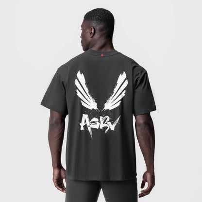 0797. Tech Essential™ Relaxed Tee - Space Grey "Brush Wings/ASRV" | ASRV