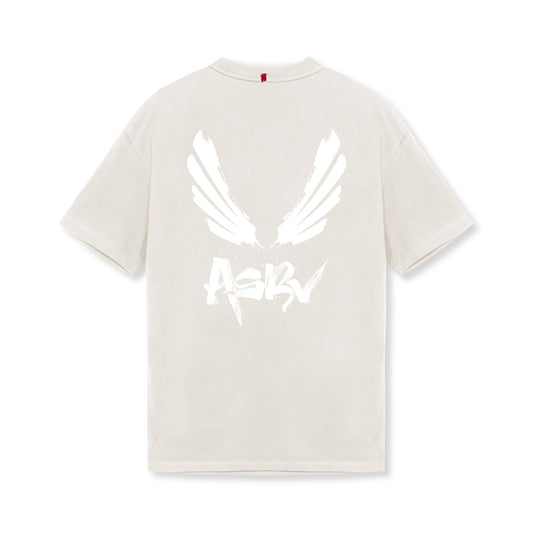 0797. Tech Essential™ Relaxed Tee - Stone/White "Brush Wings/ASRV" | ASRV